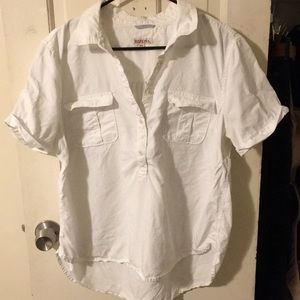 White Merona short sleeve half button down